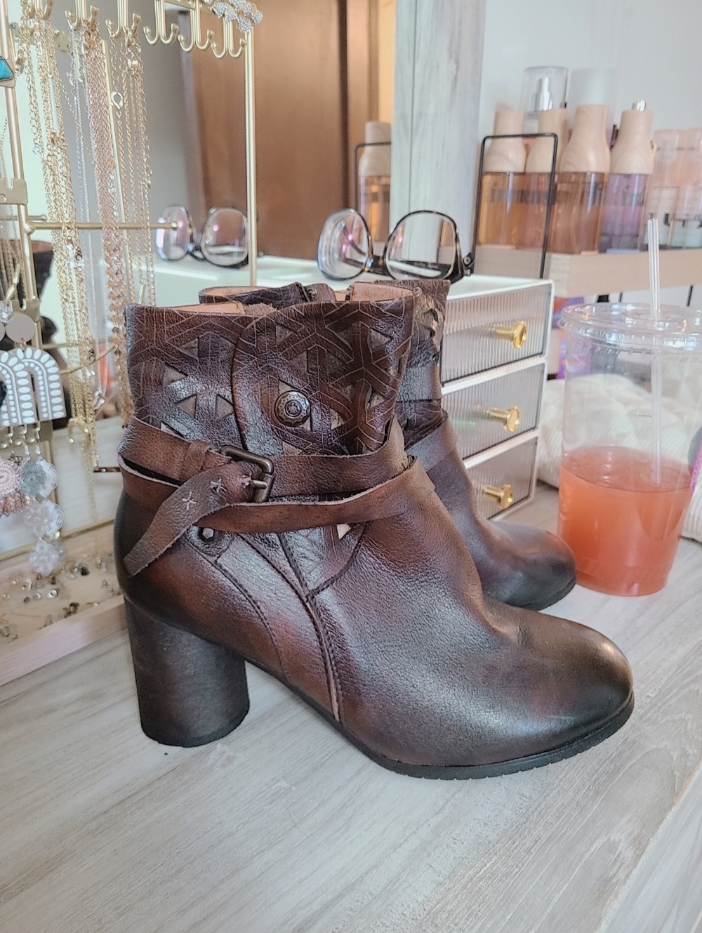 Brown Ankle Booties - Size 39/8.5